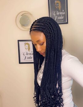 5×6 Center Part Closure Braid Wig