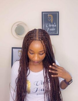 Brown Knotless Braid 5×6 Closure Wig