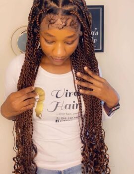 Brown Full Lace Braided Wig