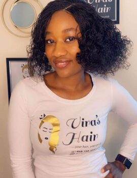 Short Curly Braided Made With 4×4 Closure Lace Wig