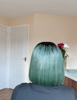 Green Dark Root Bob Wig