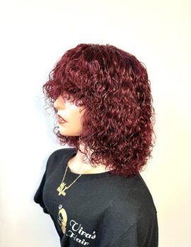 Burgundy Fringe wig