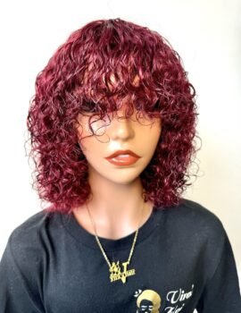 Burgundy Fringe wig