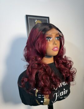 Dark Root Burgundy Layer Bounce