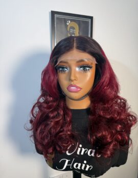 Dark Root Burgundy Layer Bounce