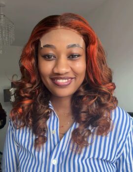 Orange and brown bouncy wig