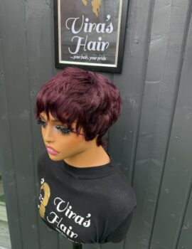 Burgundy Pixie Cut Short Wig