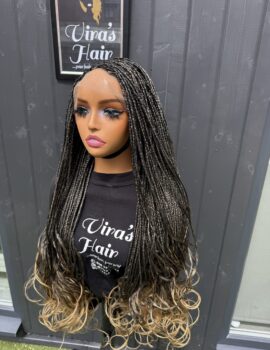 Long french curls braided wig