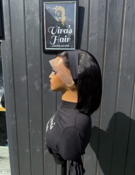 Bob Headband Wig Paired With Frontal Gele