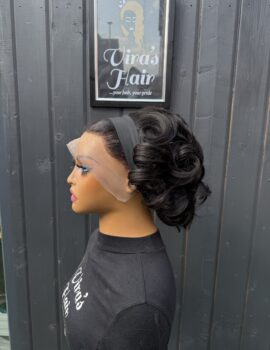 8inches Headband Wig Paired With Frontal Gele