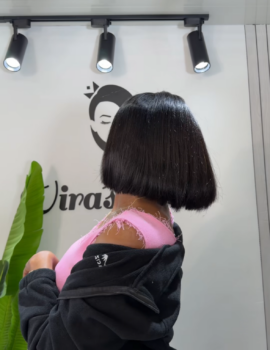 Bob Headband Wig Paired With Frontal Gele