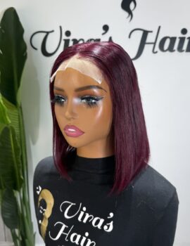 Burgundy Bob wig 10inches