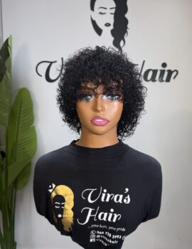 Jerry Curls Short Bang Wig