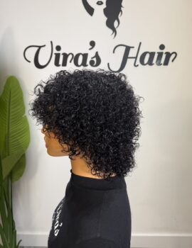Jerry Curls Short Bang Wig